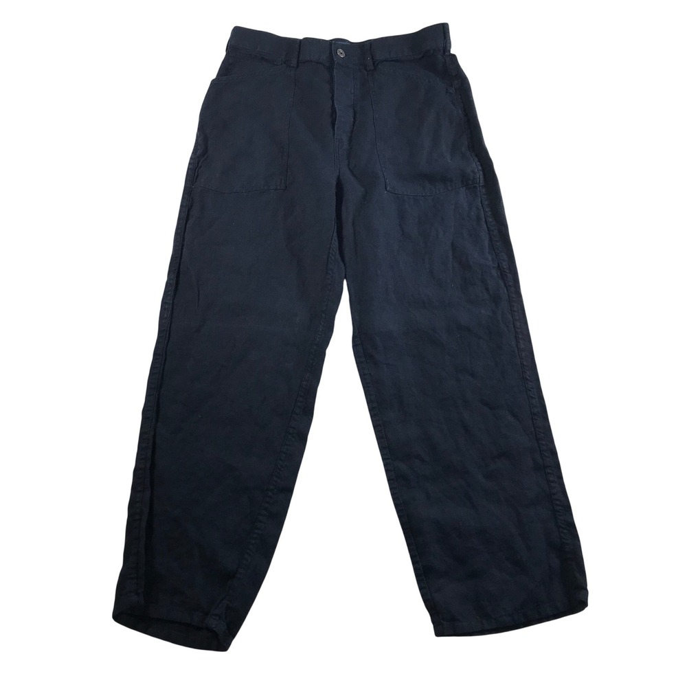 Polo Ralph Lauren Navy Blue 100% Linen Relaxed Utility Pants Mens 35x30